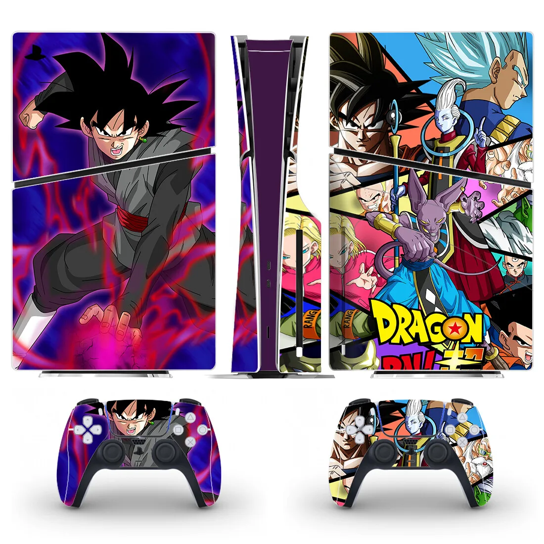 Anime Goku Vegeta PS5 Slim Disc Skin Sticker for Console & 2 Controllers Decal Vinyl PS5 Slim Disk Skins