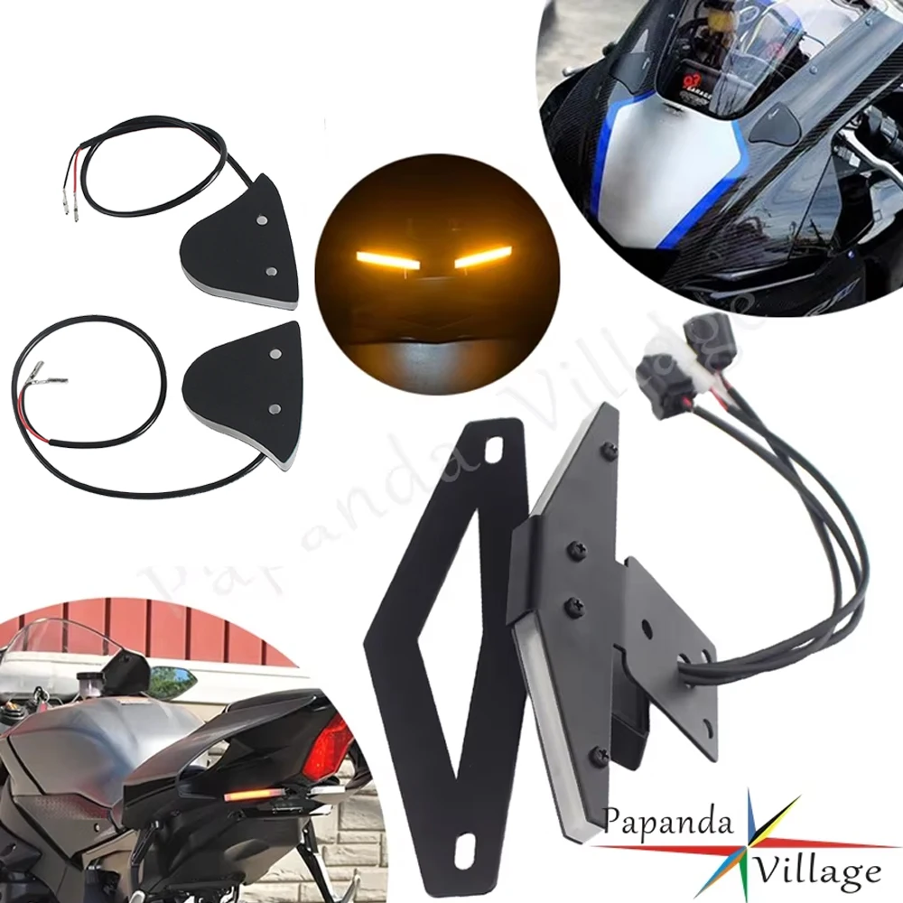 

Number License Plate Holder Rear Tail Tidy Fender Eliminator Kit LED Front Turn Signals Light For Yamaha YZF R1 2015-2019 YZF-R1