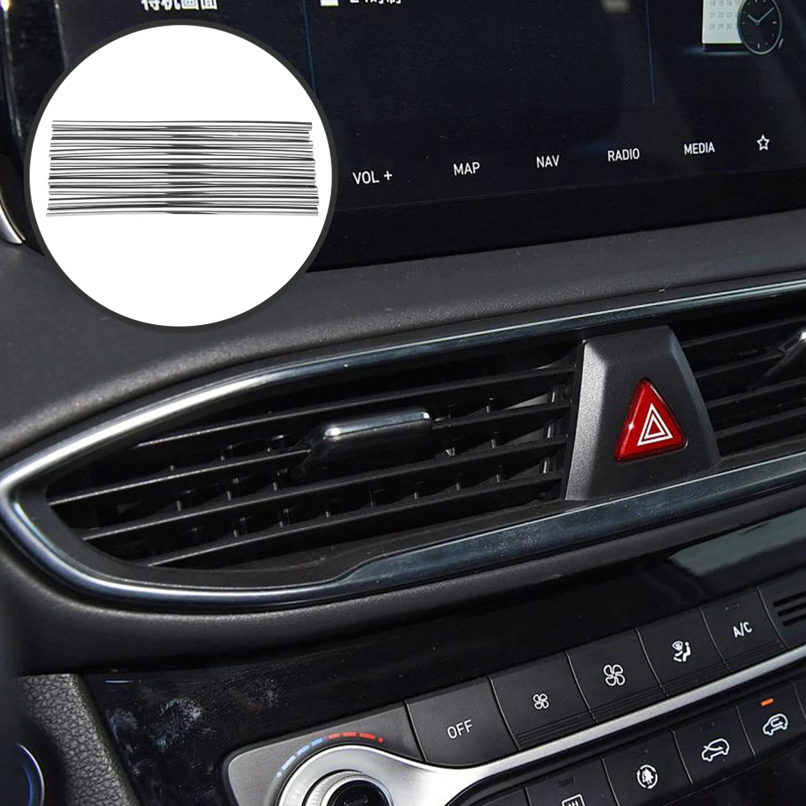 

Car Air Conditioner Decoration Vent Interior Accessories Trim Outlet Strip Decorative Strips Decorations