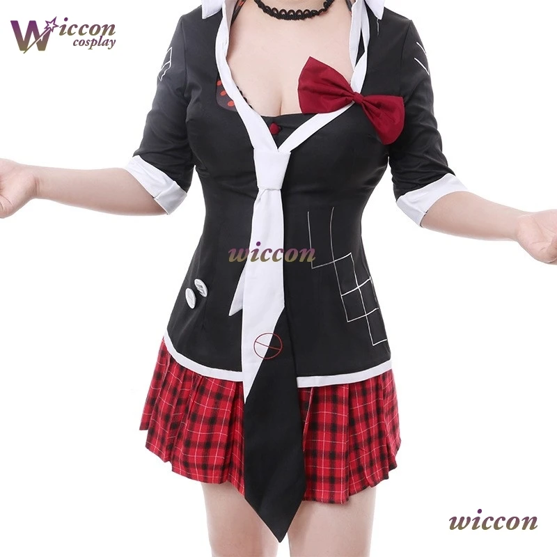 Kosplay Junko Enoshima Cosplay Costume Wig Anime Game Despair Sisters Ultimate Fashionista Danganronpa Halloween Party Clothes view 4