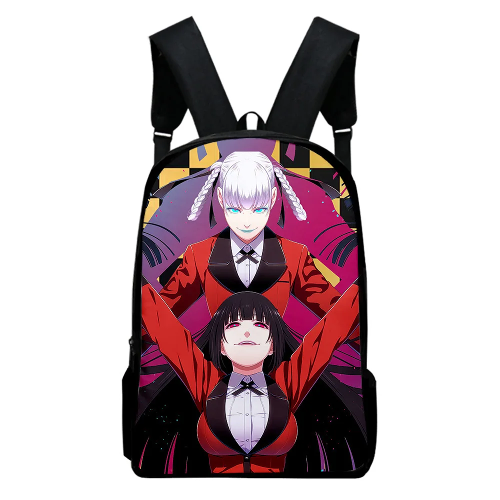 Cartoon Novelty Cool Kakegurui Notebook Backpacks pupil School Bags 3D Print Oxford Waterproof Boys/Girls Laptop Backpacks