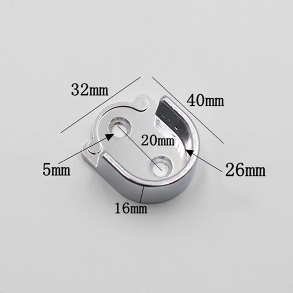 2 Pcs Wardrobe Bracket Heavy Duty Rod Socket Flange Rod Holder Closet Rod End Support U Shaped Rail Support Furniture Hardware