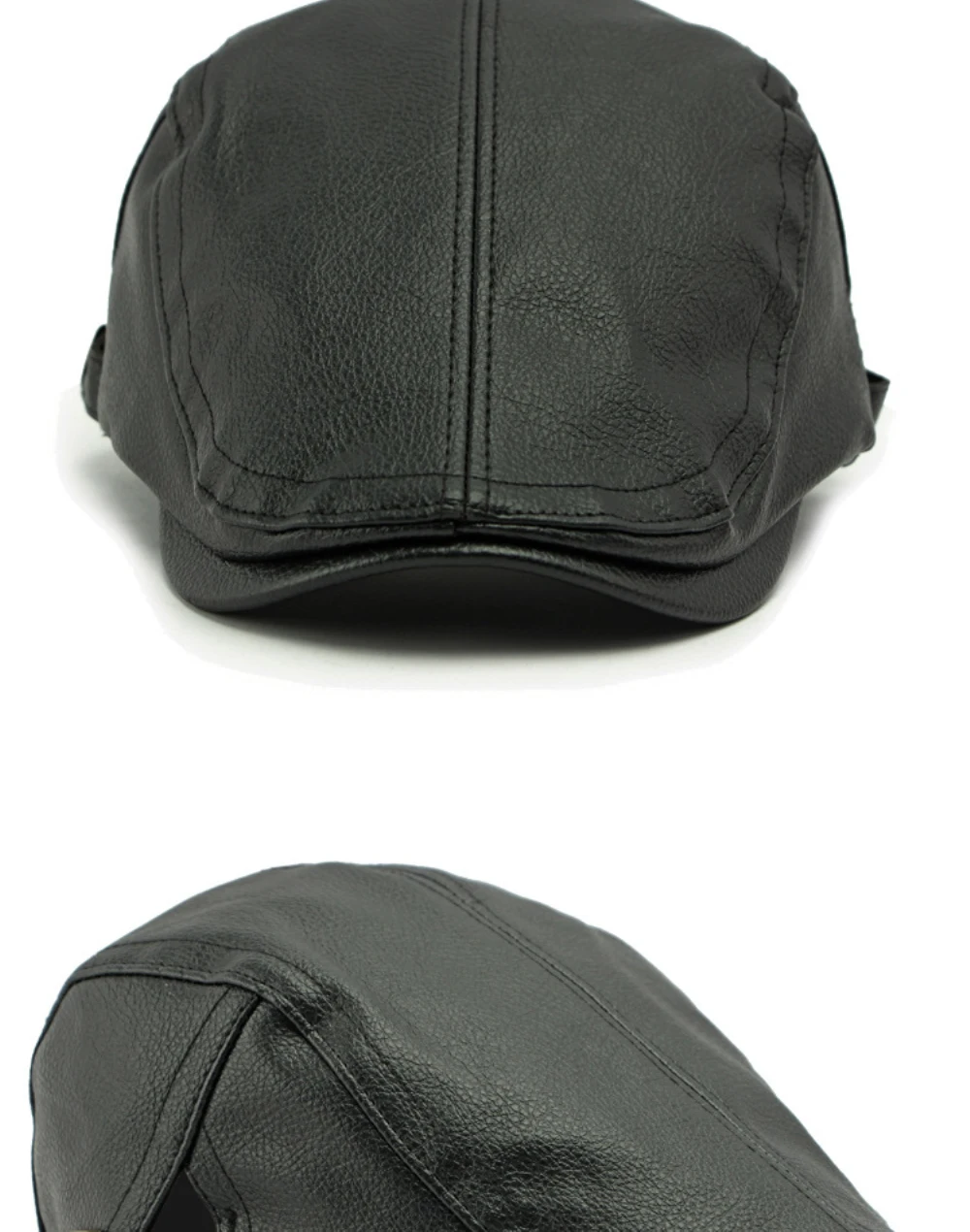 HT4953 Herren- und Damen-Baskenmütze, Vintage-Künstler-Malermütze aus PU-Leder, flache Ivy-Mütze für Damen und Herren, dicke warme Herbst-Winter-Baskenmütze – Detail 8