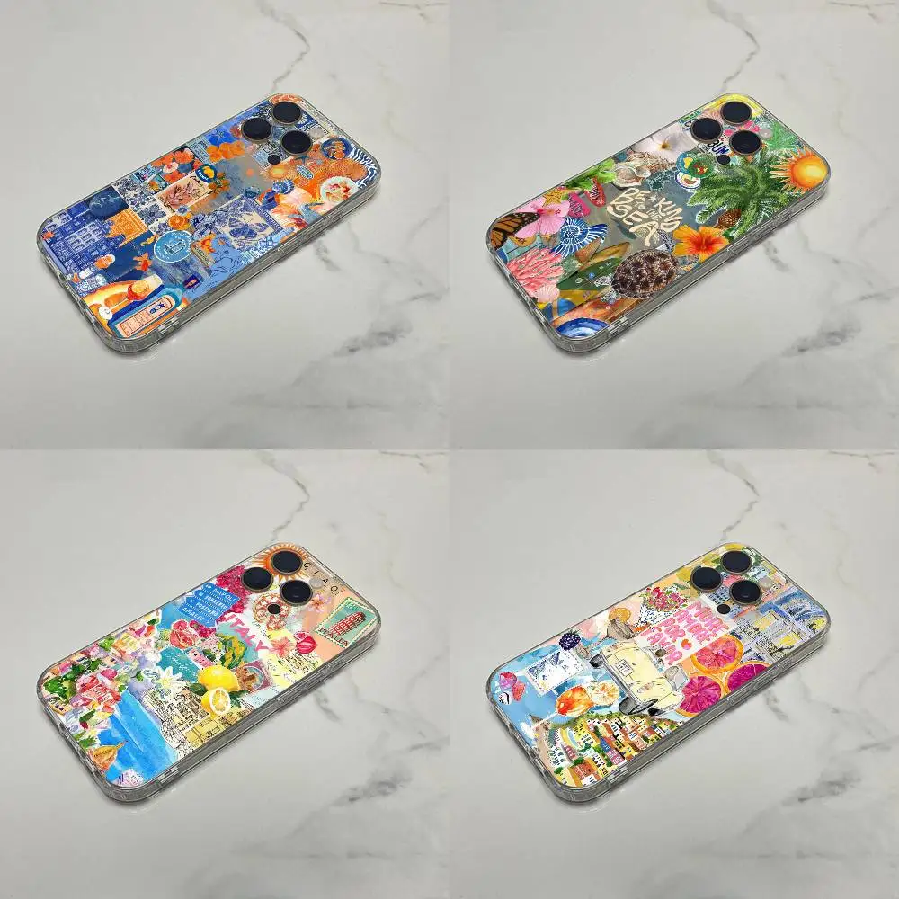 

Sea Seaside Wine Lemon GREECE Italy Phone Case For iPhone 16,15,14,13,12,11 Plus,Pro,Max,XR,XS,Plus,E,SE4,Mini Transparent Cover