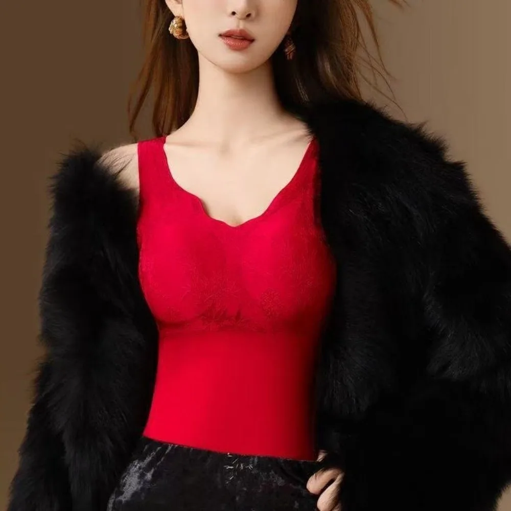 Slimming Thermal Shapewear Camisole Sleeveless with Padded Cups Postpartum Body Shaper Velvet Fleece Crop Tops Tanks