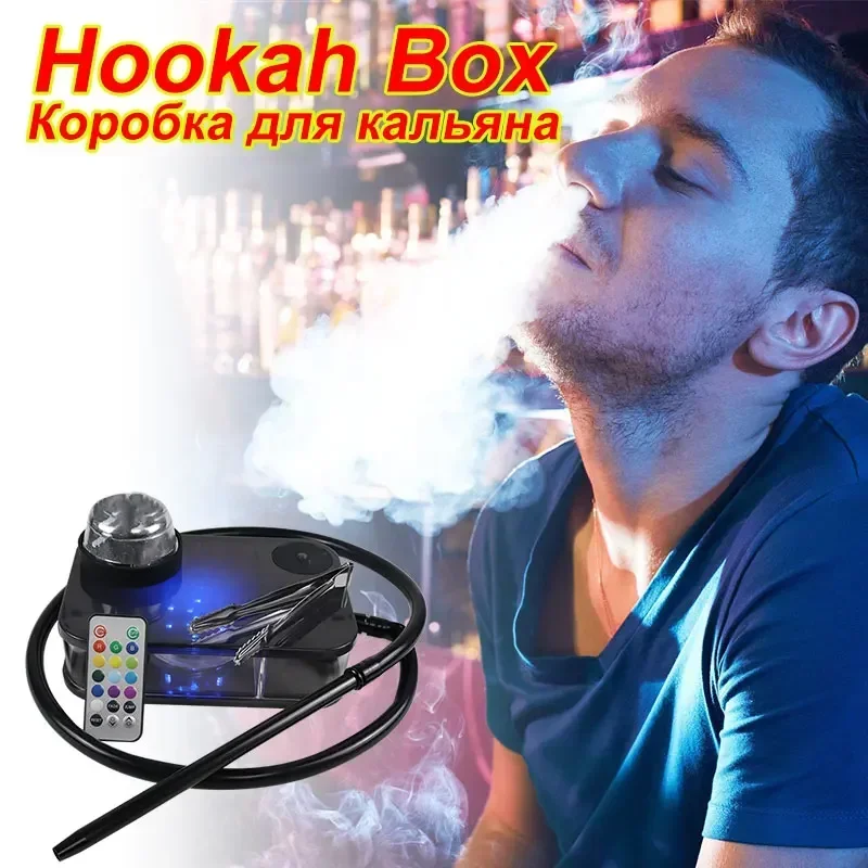 Acrylic Smoking Hookah Кальян Acrylic Shisha with LED Light Nargile Cachimba Portable Water Pipe Chicha Hookah Kit Gift  Smoking