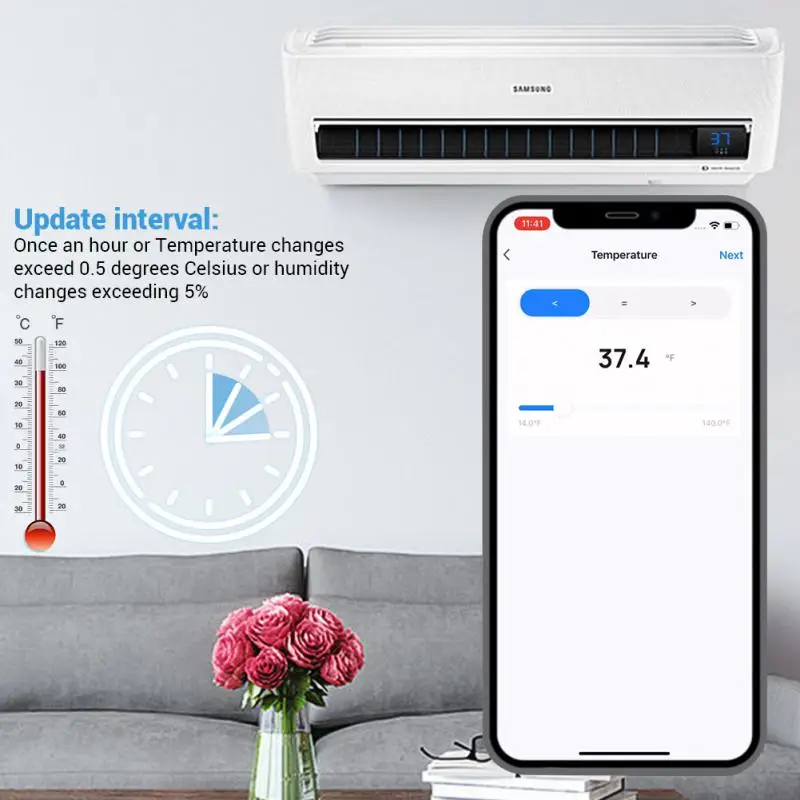 Inteligentne czujnik temperatury i wilgotności inteligentna kontrola życia w domu tuja ZigBee/wifi ochronny zabezpieczający pracy z Alexa Google Home