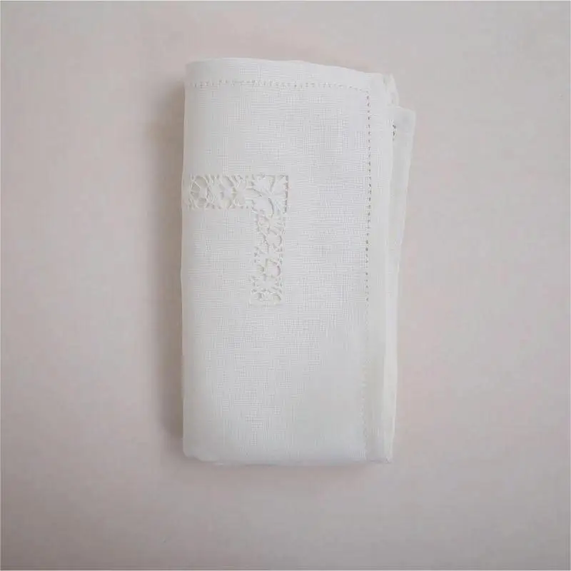 @2 pcs Luxrary Linen Napkin/Placemat Hemstitched by Hand, White, Hand Lace, Vintage, Gift/Home/Banquet/Hotel/airbnb/Restraunt