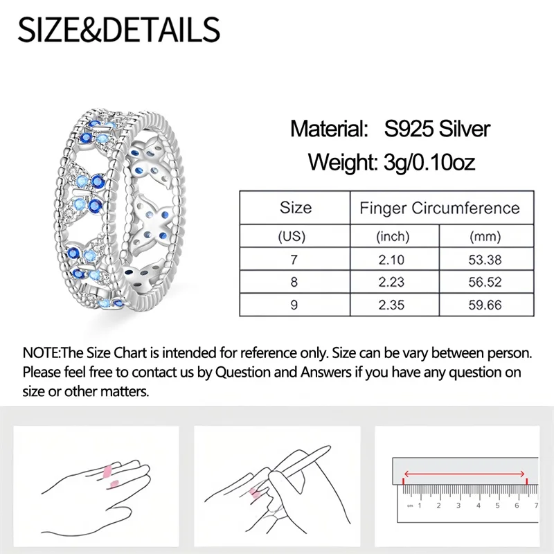 Ringe für Frauen, 100 % 925er Sterlingsilber, rosa Herz, Krone, Stern, Mond, Schneeflocke, Zirkon, Ringe, Mode, Verlobung, Hochzeit, Schmuck – Detail 9