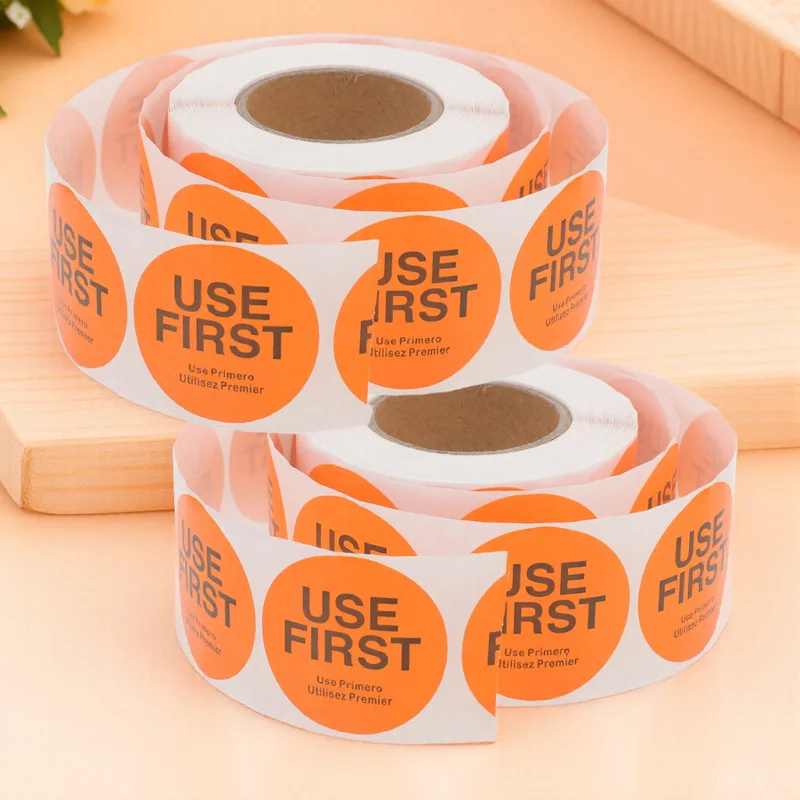 

2pcs 2 Rolls Use First Stickers Food Service Labels Inventory Control Tags For Restaurant Kitchen Storage Adhesive Stickers