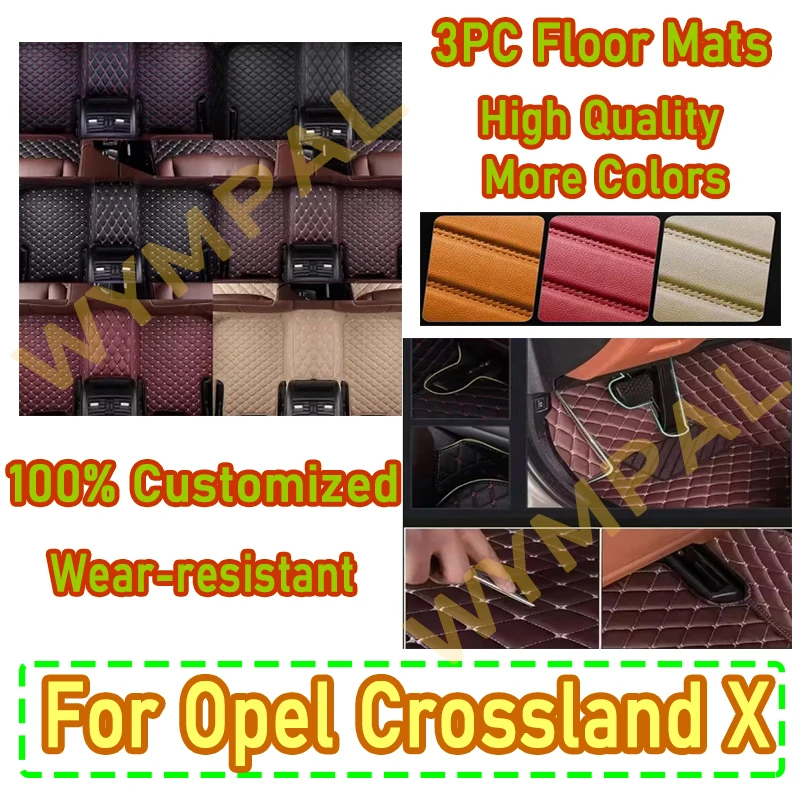 

Роскошные автомобильные коврики для Opel Crossland X 2017-2020, аксессуары для интерьера, 100% подходящие кожаные ковры, коврики для ног, дропшиппинг, центр