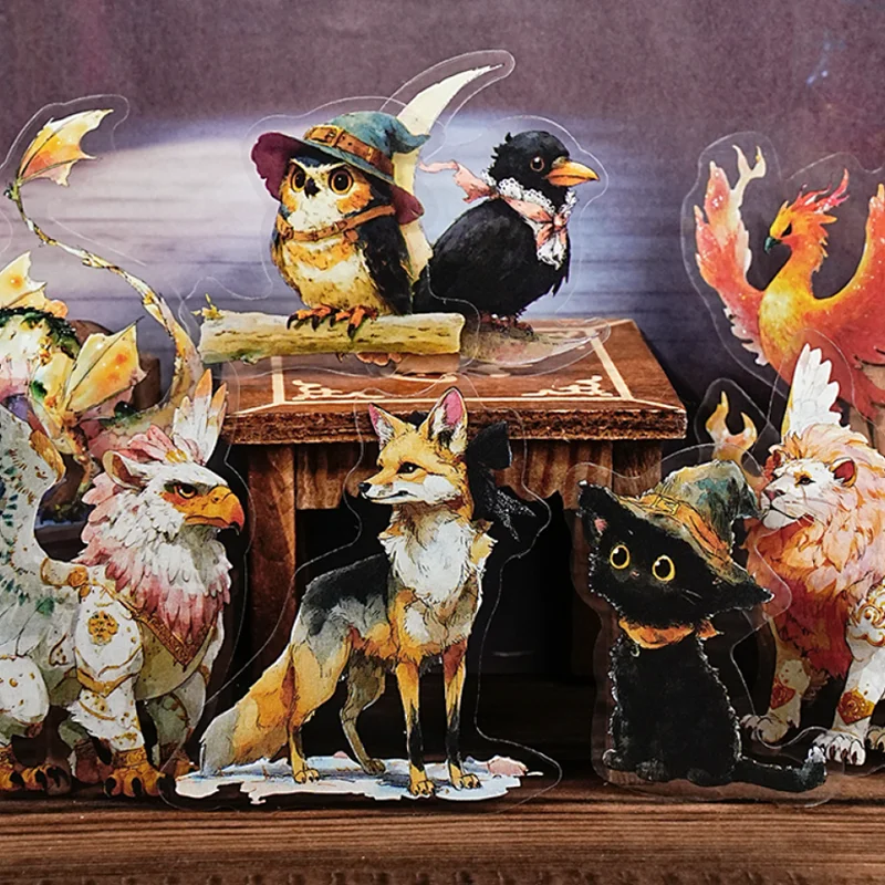 Mr. Paper-pegatinas de personajes bonitos, 15 hojas/paquete, pegatinas de paisaje de fabricación de habitación de mago femenino del mundo mágico, decoración del hogar