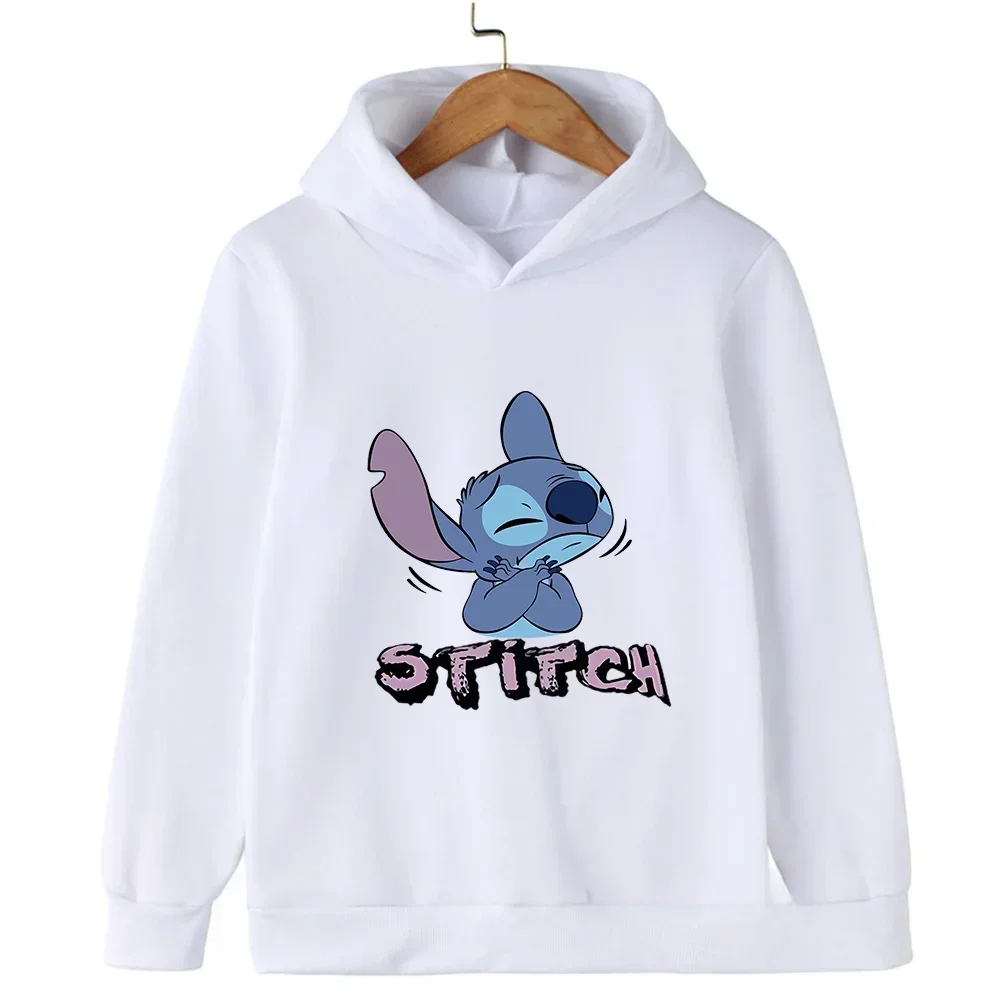 Funny Cartoon Stitch Print Hoodie Women Clothing Casual Spring Autumn Long Sleeve Hooded Pullover Fashion Woman Sweatshirts Tops