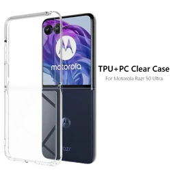 Airbag ShockProof Soft TPU+Arcylic Clear Back Phone Cases For Motorola Moto Razr 50 Ultra 50Ultra Razr Plus 2024 5G Cover