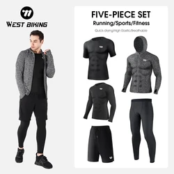 WEST BIKING Cycling Jersey Suit Compression Quick Dry Fitness Men Tights Jogging Sports Jacket Running Gym Wear Exercise Clothes