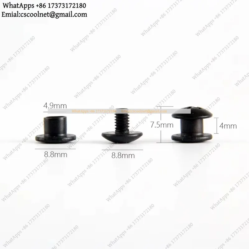 k06 100PCS Short Post Black Steel Chicago Screws Cross Head For DIY Belt Loops Clips Kydex Sheaths Holsters Pouch