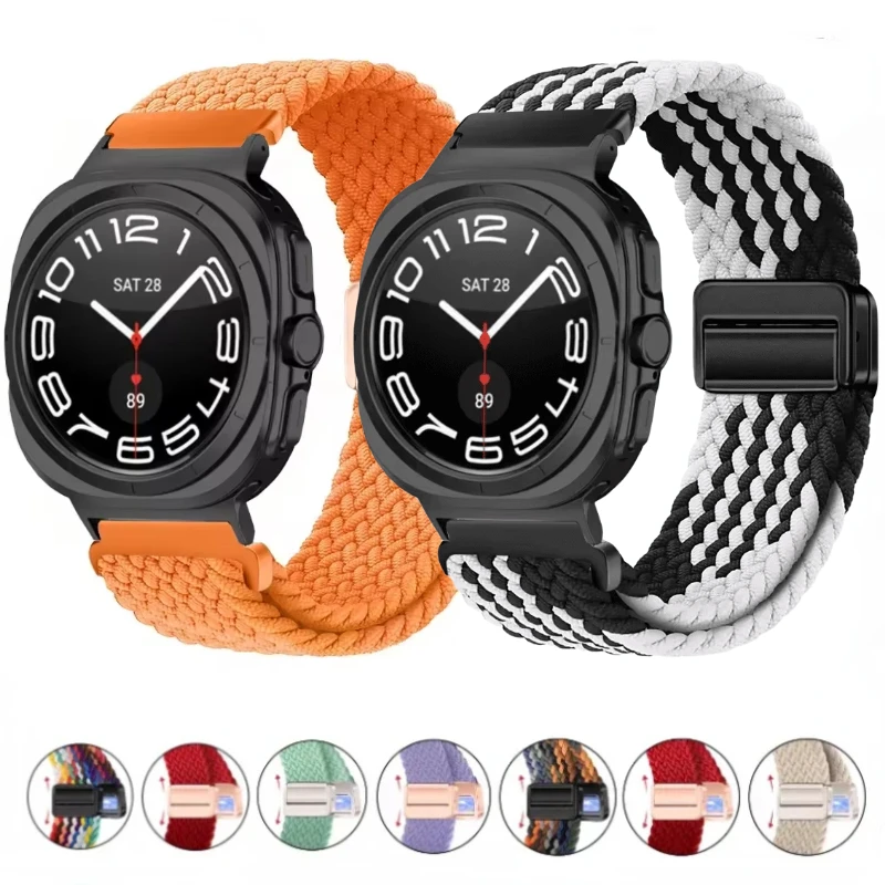

Magnetic Woven Nylon Strap for Samaung Galaxy Watch 47mm Sports Breathable Replacement Wristband for Galaxy Watch Ultra Band