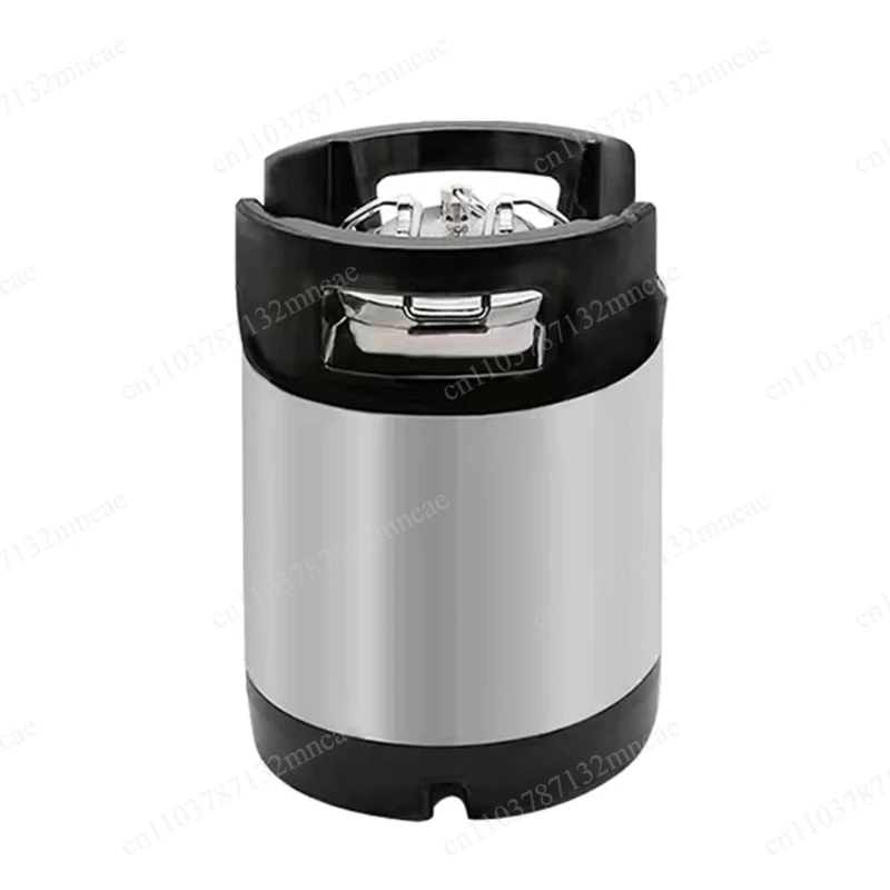 1.75 Gal Beer Keg Rubber Handle Barrel Stainless Steel Homebrew Growler Leak Proof Top Lid Beer Bucket  Ball Lock Type