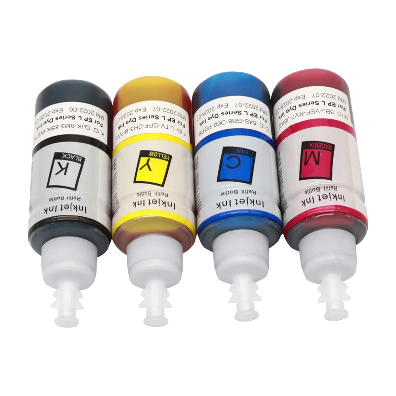 Tinta de tinte de 4 colores para impresora Epson L358, L360, L361, L362, L363, L364, L366, L375, L383, L385, L386, L395, L405, L455, L456, L475,