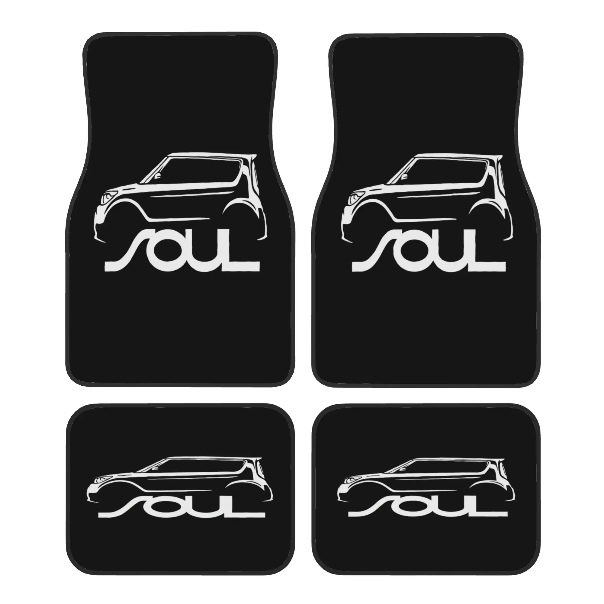 

4pcs For KIA Soul Outline(Gen 2) Car Floor Mats, Durable, Fit For Cars, Ideal Gift, Vehicle Interior Mats, Playful Design, Durab