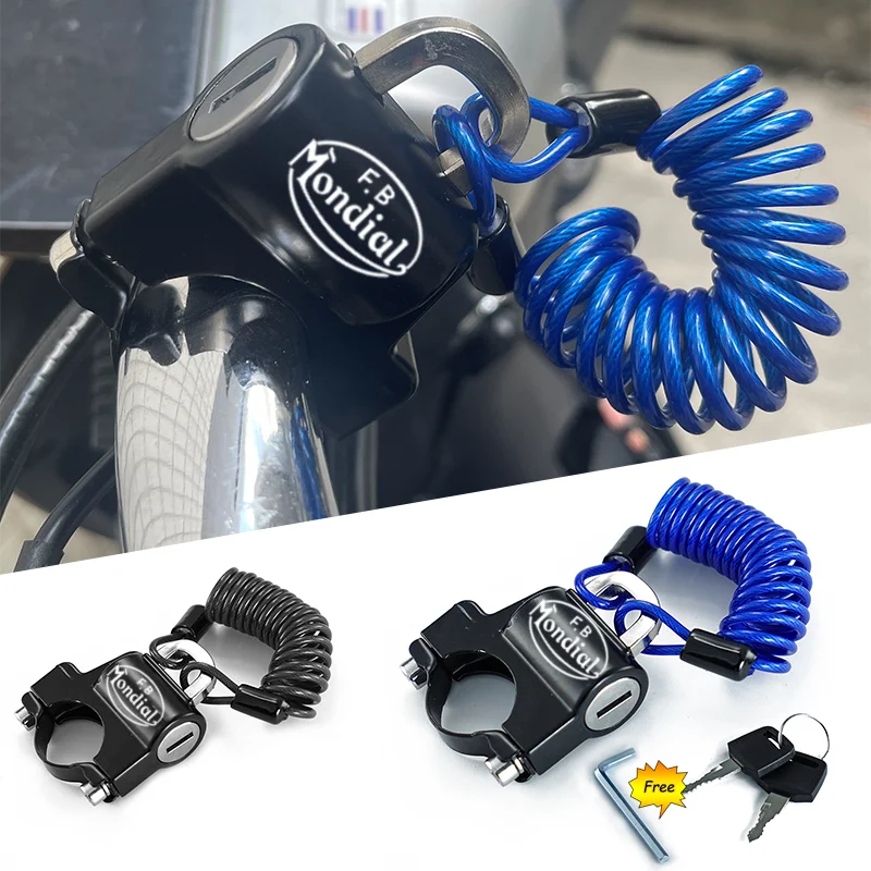 For FB Mondial Flat Track HPS 125 300 Hipster Imola SMT SMX 125 Enduro Motard Universal Motorcycle Helmet Lock Handlebar Lock