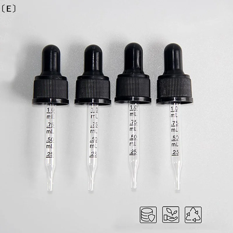 〔E〕Essential Oil Dropper Head Glass Elbow Graduated Dropper Head Droplet Bottle Accessories Beauty Makeup Skincare Tools