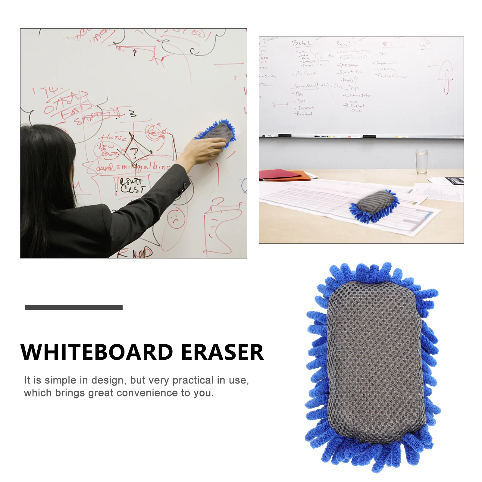 3 stks Schoolbord Gum Whiteboard Cleaner Lichtgewicht Draagbaar Wasbaar Voor Kantoor School Home Board Ruitenwisser Krijtbord Cleaner