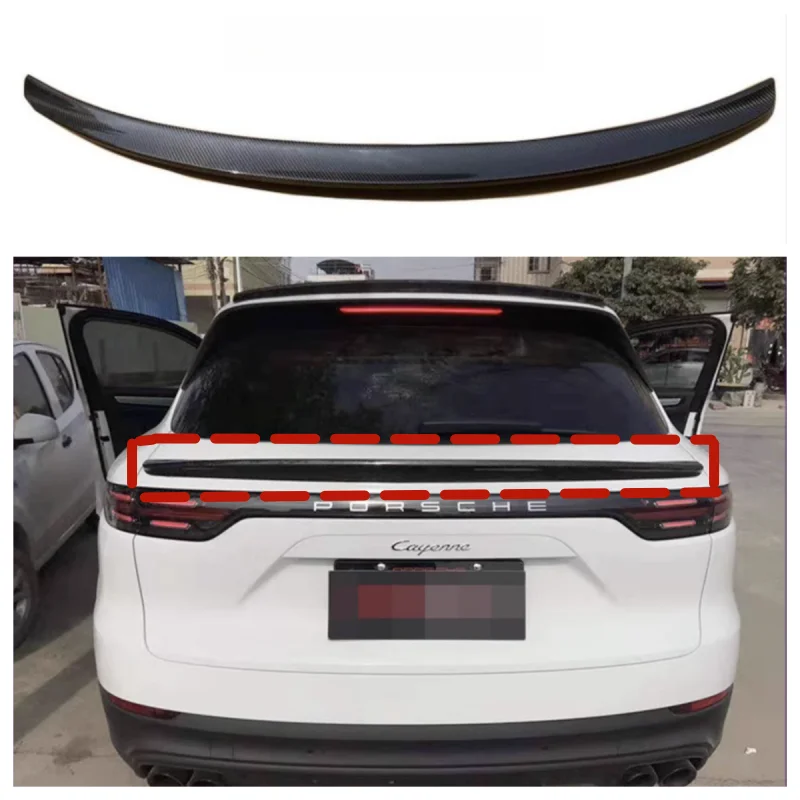 Spoiler Serat Karbon For Porsche Cayenne 2018 2019 2020 2021 2022 Kualitas Tinggi Spoiler Atap Bibir Sayap