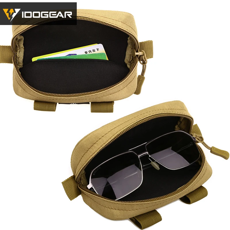 IDOGEAR Hunting Tactical Molle Glasses Pouch Shockproof Protective Box Portable Outdoor Sunglasses Pouch Camping Sundry Bag