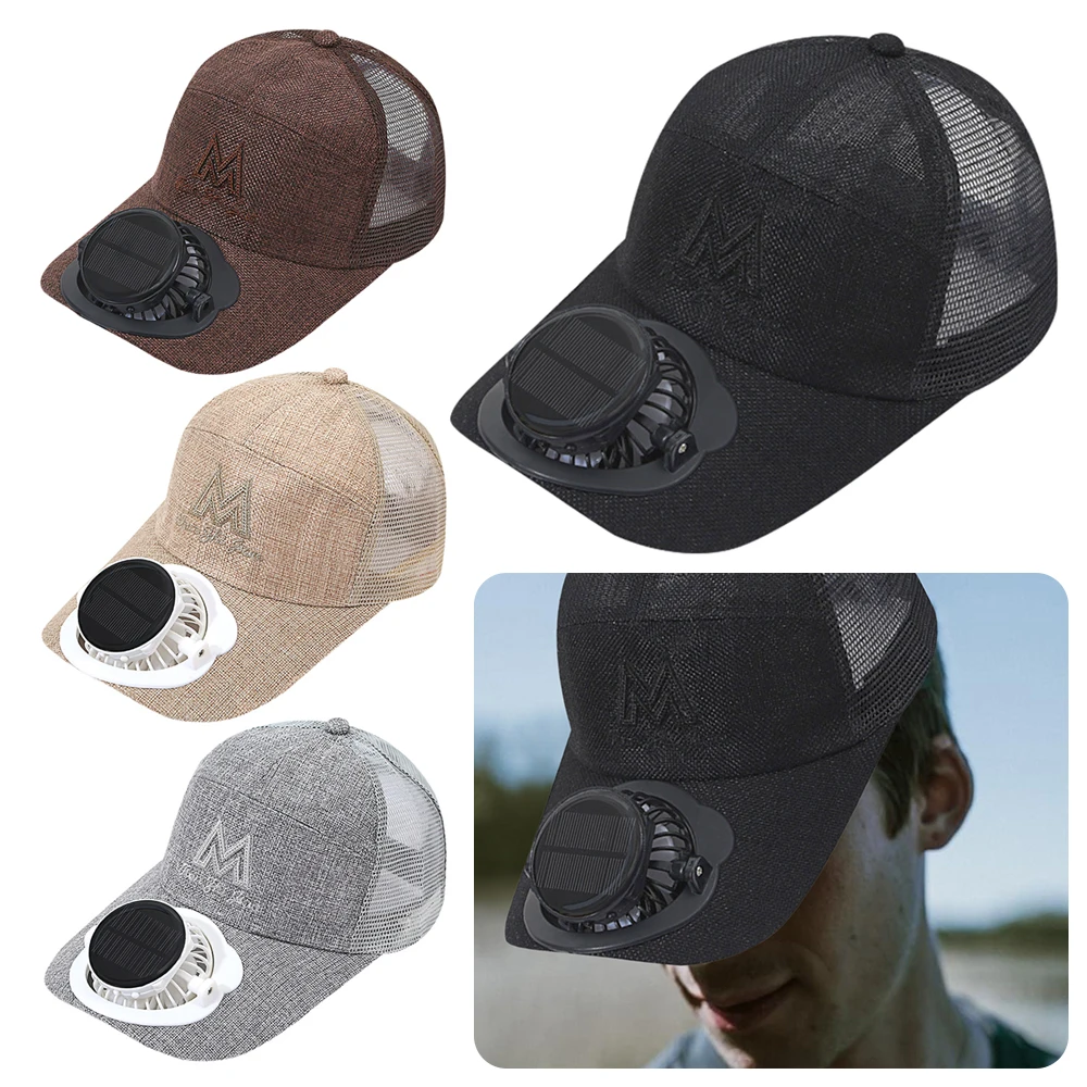 

Solar/USB Charging Solar Fan Cap UV Protection Breathable Sun Hat​​ ​Foldable​​ Adjustable Fan Hat Golf & Fishing​​