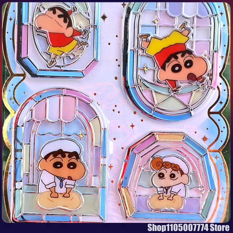 

2pcs Crayon Shin-Chan 3d Hot Silver Window Sticker Cute Diy Mobile Phone Decor Sticker Student Hand Account Stationery Gifts