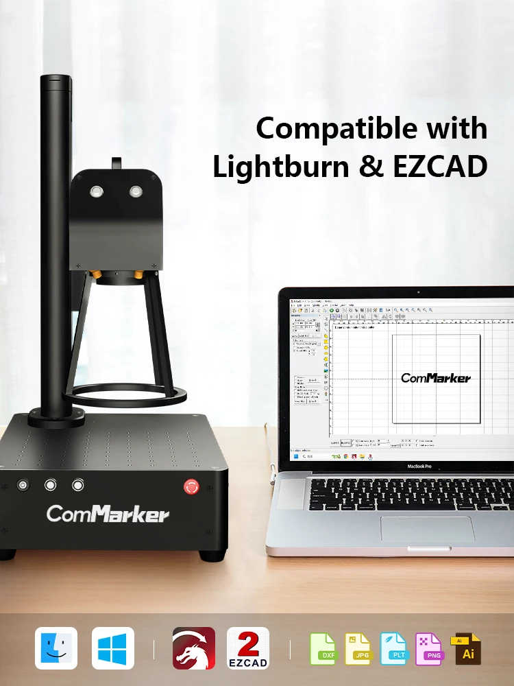 ComMarker B4 20W fiber laser marking machine Desktop Laser engraver machine for metal ezcad 2 lenses Jewerly engraving machine
