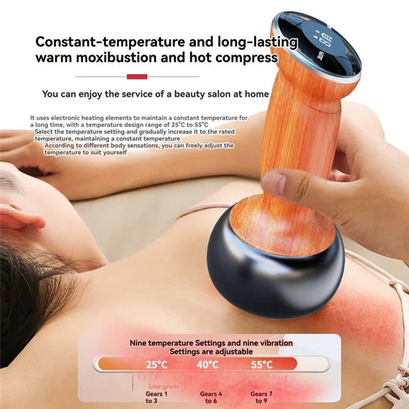BAAO-مدلك الحجر الساخن الكهربائي مع وظيفة أكثر دفئا تدليك الظهر سبا الاسترخاء لتخفيف الآلام الكى غواشا كشط أداة