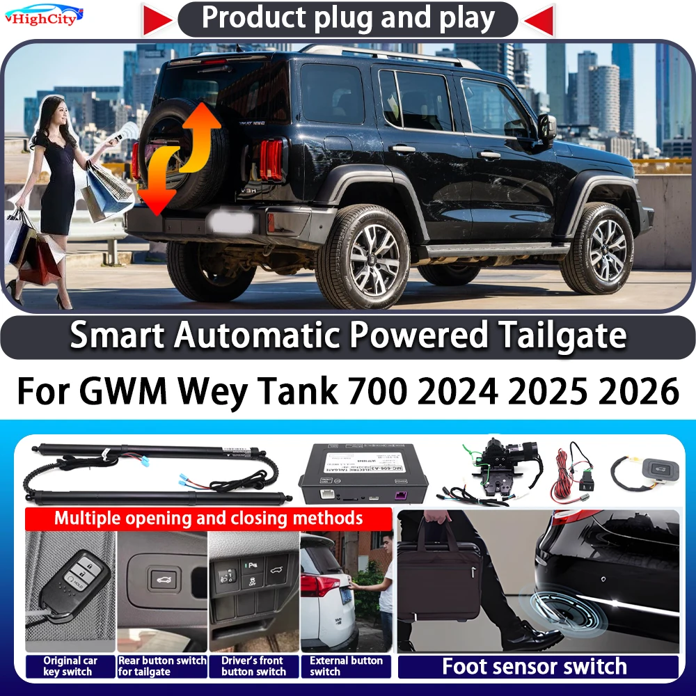 

For GWM Wey Tank 700 2024 2025 2026 Smart Automatic Powered Tailgate Key Control Trunk Lift Close Kit Electric Power Tailgate