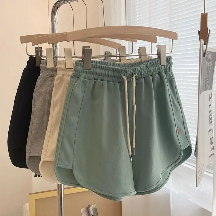 

plus Size Women's Elastic High Waist Wide Leg Short Pants Summer Loose Color Block Slimming Sporty Hot Pants Casual Commute S...