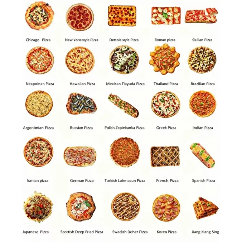 Multifunctional Commercial Pizza Production Line with Dough Sheeting Sauce Spreading Forming Baking Functions