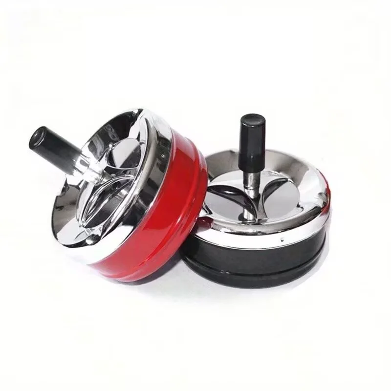 

Round Ashtray Windproof Push Down Spinning Metal Ashtray with Cigarette Cigar Smoking Smoke Ashtray Cocktail Set