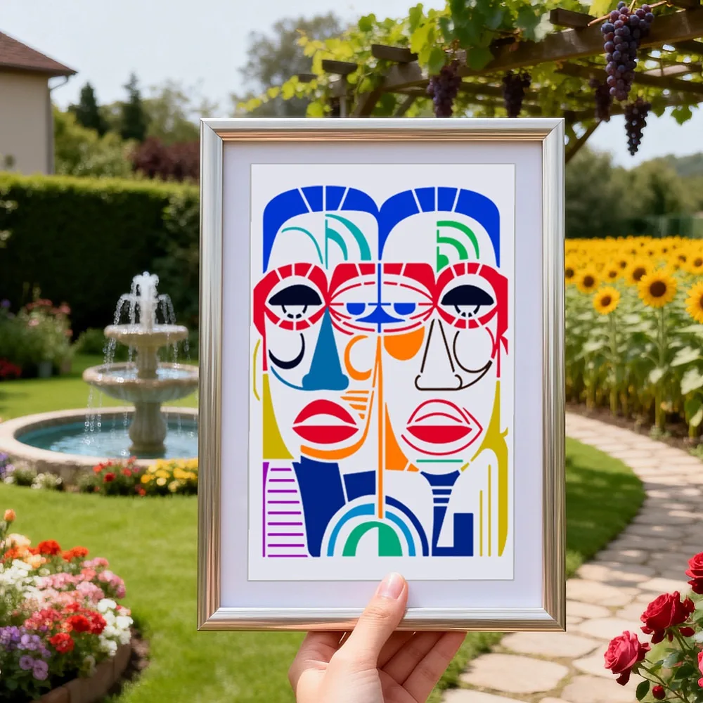 4Pcs Modern Abstract Faces Stencils for Painting