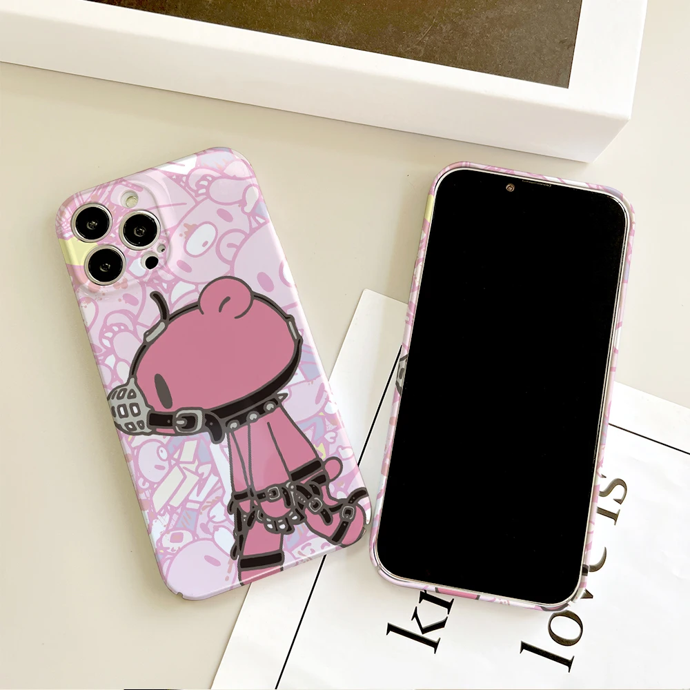 Cartoon Gloomys Bear Phone Case For IPhone 16 15 14 13 12 11 Plus Pro Max Mini Glossy HD Hard Cover Film Shell