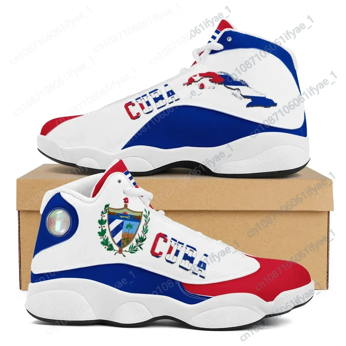 CUBA Flag Print Cool Men Basketball Sneakers Custom POD Tennis Shoes for Male Teens Personalized Gift Running Shoes Dropshipping