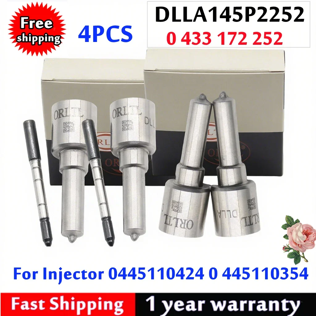 

4PCS DLLA145P2252 0433172252 High Quality Injector Nozzle for Injector 0445110424 0445110354 0 445 110 424 0 445 110 354