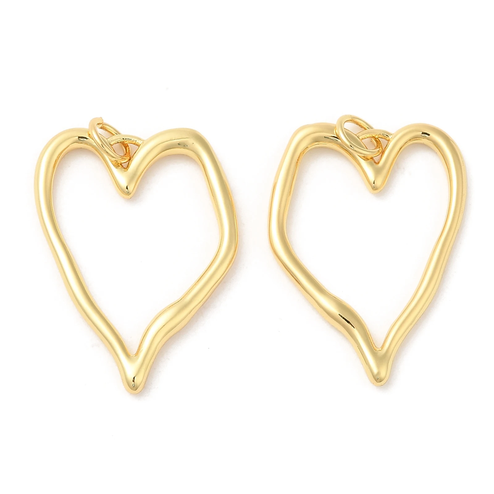 

10pcs Brass Heart Shaped Gold Color Charms For Jewelry Making DIY Necklace Earring Bracelet Accessories