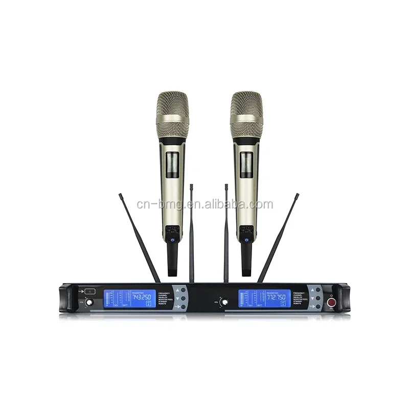 

1:1 SKM9000 UHF wireless microphone system in dual handheld Microphone