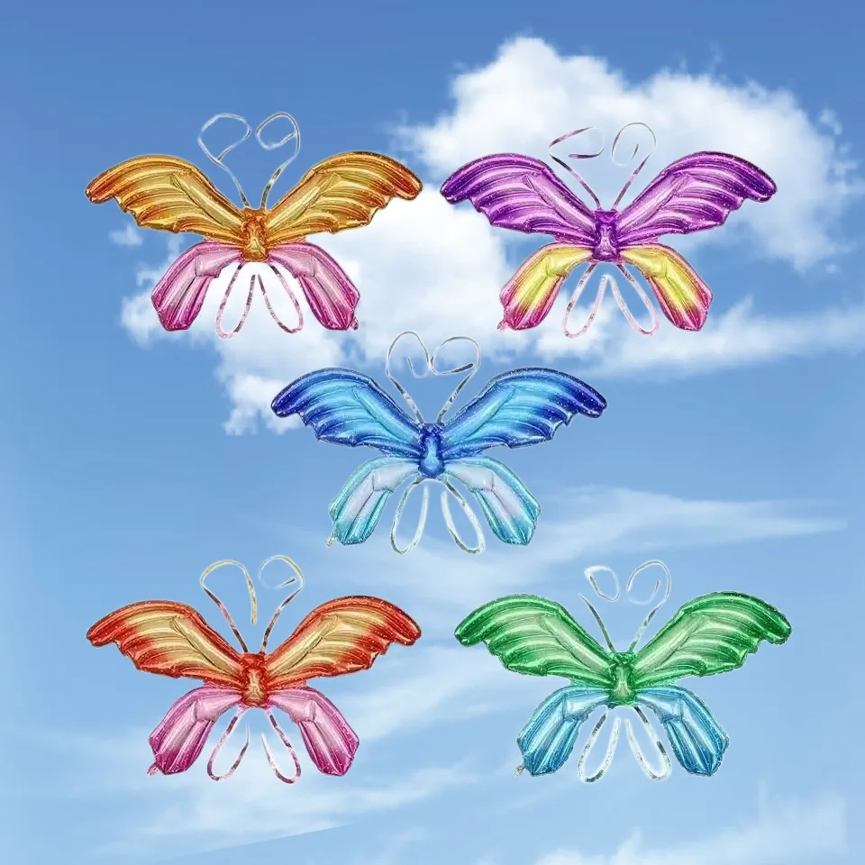Inflatable ของเล่นปีกผีเสื้อกระเป๋าเป้เด็กผู้หญิงบอลลูน Angel Wing ของตกแต่งปาร์ตี้วันเกิดชุดเดรสสำหรับเด็กผู้หญิงเด็กน้อย Up บอลลูนเด็กวัน