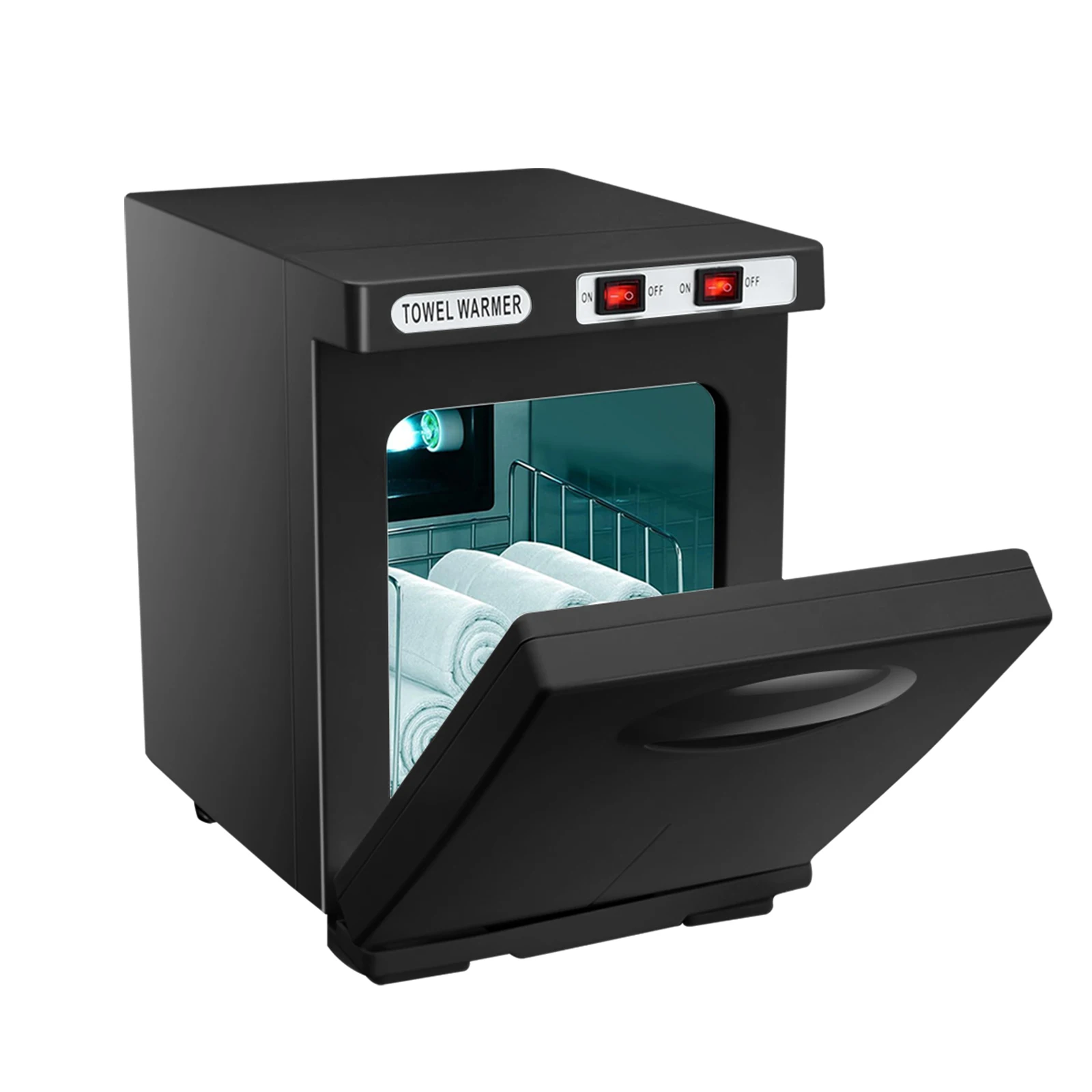 Armoire de stérilisation pour serviettes chauffantes à l'ozone UV 150 W, échauffement rapide de 5 L pour salon de manucure spa, désinfection 3 en 1 avec chaleur, UV et ozone