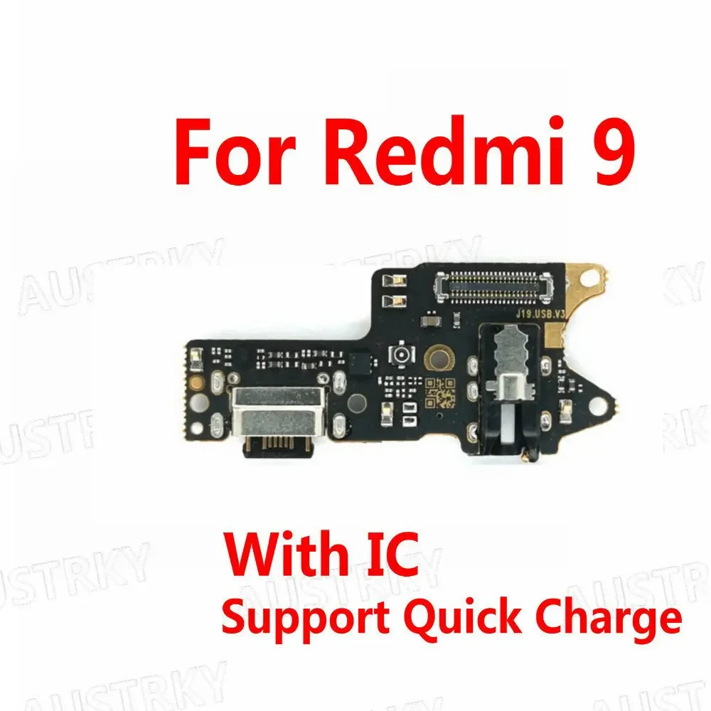 New Microphone Module+USB Charging Port Board Flex Cable Connector Parts For Xiaomi Redmi 9 9A