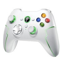 EasySMX 9013 Pro Wireless Gamepad PC Controller Compatible with PS3/PC/Laptop/Phone/Smart TV, Hall Effect, White-Green