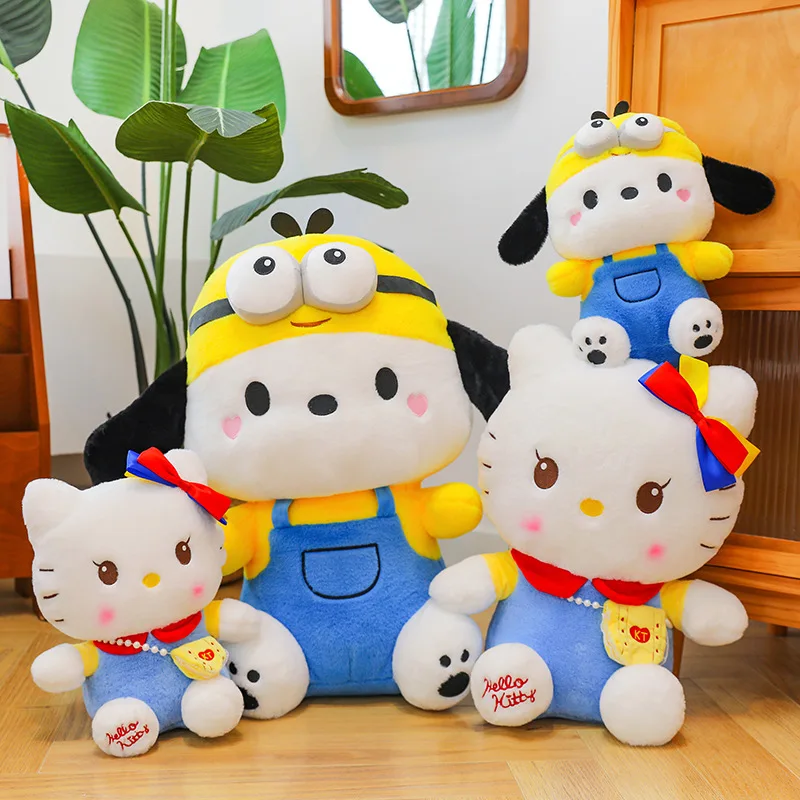 60cm Sanrio Hello Kitty Pochacco Big Size Plush Toys Cartoon KT Cat Plushie Doll Soft Stuffed Anime Pillow Birthday Gift for Kid