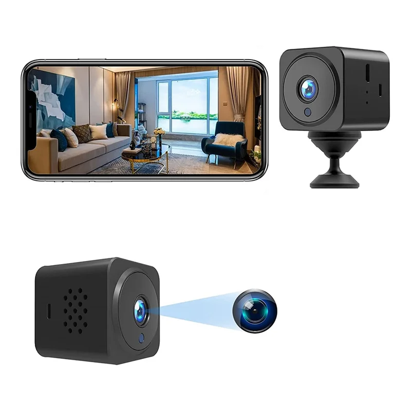 Mini cámara de vigilancia 4K 1080P HD, cámara WiFi para interiores, transmisión en vivo, aplicación de teléfono móvil, cámara interior con batería rara