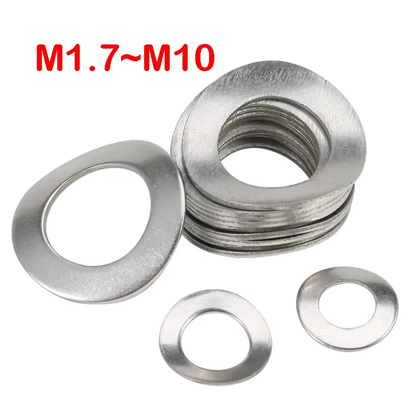 304 Stainless Steel Wave Spring Washers M1.7-M10 M1.7 M2 M2.5 M3 M4 M5 M6 M8 M10 Curved Lock Washer for DIY Industrial Fasteners